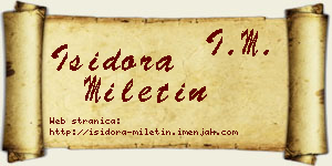 Isidora Miletin vizit kartica